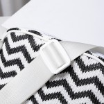 Wholesale zig Zag Straw Sling Belt Bag Leather Trim Adjustable Buckle Cross Body