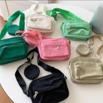 Wholesale cross Body Nylon Belt Bag Matching Clip Coin Pouch Full Zip Closure Ou