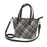 Wholesale stitch Plaid Print Crossbody Purse Full Zipper Closure Lined Body Open