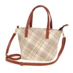 Wholesale stitch Plaid Print Crossbody Purse Full Zipper Closure Lined Body Open