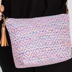 Wholesale knit Diamond Western Cross Body Bag Tassel Zipper Full Zipper Closure