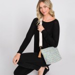 Wholesale knit Diamond Western Cross Body Bag Tassel Zipper Full Zipper Closure