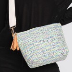 Wholesale knit Diamond Western Cross Body Bag Tassel Zipper Full Zipper Closure