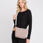 Wholesale knit Diamond Western Cross Body Bag Tassel Zipper Full Zipper Closure