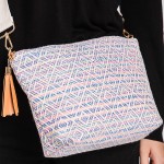 Wholesale knit Diamond Western Cross Body Bag Tassel Zipper Full Zipper Closure
