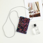 Wholesale sequin Cross Body Pouch Iridescent Liner Rhinestone Studded Fixed Stra