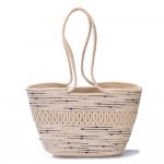 Braided Straw Rope Tote Bag 
   
- Open Body 
- Approximately 10" W X 8" T X 4" D
- Strap Drop 9" L
