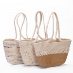 Braided Straw Rope Tote Bag 
   
- Open Body 
- Approximately 10" W X 8" T X 4" D
- Strap Drop 9" L
