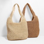 Wholesale woven Raffia Tote Bag Lined Body Full Zipper Closure Open Internal Poc