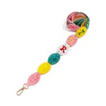 Wholesale happy Easter Flower Sequin Seed Bead Easter Egg Cut Bag Strap Lobster