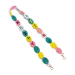 'Happy Easter' Flower Sequin & Seed Bead Easter Egg Cut Bag Strap

- Lobster Claw Closure
- Approximately 47" L X 1.5" W