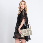 Wholesale lurex Mixed Multi Color Straw Clutch Crossbody Bag Magnetic Closure Re