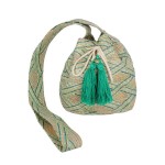 Wholesale simple Aztec Bucket Bag Drawstring Closure Lined Body Open Zipper Pock