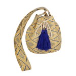 Wholesale simple Aztec Bucket Bag Drawstring Closure Lined Body Open Zipper Pock