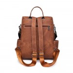 Wholesale acid Washed PU Leather Backpack Guitar Strap Matching Wristlet Full Zi
