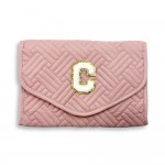 Wholesale quilted Foldable Jewelry Organizer Chenille Initial Glitter Patch Snap
