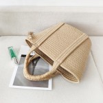 Wholesale woven Tote Bag Straw Wrapped Handles Tassel Detail W T D Strap Drop L