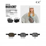 C.C BGS4367
Animal Print Rhinestone Fanny Pack

- Full Zipper Closure
- 3 Internal Mesh Pockets
- Hidden Back Zipper Pocket
- Approximately 9"W X 6"T X 2"D
- Adjustable 25-46"L
- 100% PU