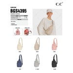 C.C BGS4395
Crossbody Sling Bag

- Full Zipper Closure
- Main Pocket Includes Large Mesh / Open Pocket
- Front Open Pocket With Clip Closure
- Front Zipper Pocket / Back Open Pocket 
- Side Adjustable Sling Strap 
- Approximately 5.25"W X 8.5"H X 2.25"D 
- Strap Adjustable 24-49"L