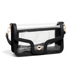 Clear Vegan Leather Crossbody Wristlet Clutch

- Magnetic Button Closure
- Open Internal Card Pocket
- Removable Wristlet Strap
- Chain Crossbody Strap
- Approximately 9"W X 6"T X3"D
- Strap Drop 23"L