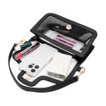 Wholesale clear Vegan Leather Crossbody Wristlet Clutch Magnetic Button Closure