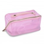 Wholesale frosted Plastic Travel Makeup Bag Full Zipper Closure One Internal Mak