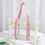 Wholesale clear Tote Bag Mesh Netting Glitter Stars Detail Zip Closure One Outer
