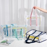 Wholesale clear Tote Bag Mesh Netting Glitter Stars Detail Zip Closure One Outer