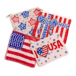 Wholesale seed Bead Sequin Americana Stars Coin Pouch Zipper Closure Lined Insid