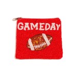 Seed Bead 'GAME DAY' & Sequin Football Coin Pouch 

- Lined Interior
- Full Zipper Closure
- Approximately 5" L X 4.5" T