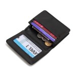 Wholesale vegan Leather Woven Bifold Wallet One Open Inner Pocket Three Card Hol