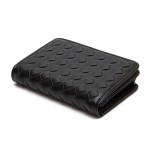 Wholesale vegan Leather Woven Bifold Wallet One Open Inner Pocket Three Card Hol