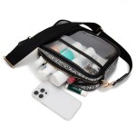 Wholesale clear PU Cross Body Bag Rhinestone Studded Vegan Leather Walls Trim Zi