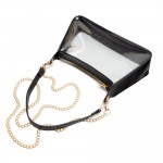 Wholesale clear PU Vegan Leather Cross Body Tote Bag Detachable Chain Strap Zip