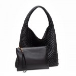 Wholesale vegan Leather Basket Weave Tote Bag Removable Base Wristlet Main Bag S