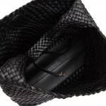 Wholesale vegan Leather Basket Weave Tote Bag Removable Base Wristlet Main Bag S