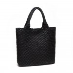 Wholesale vegan Leather Basket Weave Tote Bag Removable Base Wristlet Main Bag D