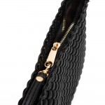 Wholesale vegan Leather Basket Weave Wristlet Clutch Bag Zip Closure Lined Insid