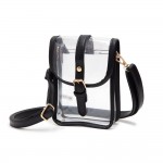Wholesale clear Cross Body Bag Leather Trim Snap Latch Buckle Closure Adjustable