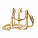 Wholesale clear Cross Body Bag Leather Trim Snap Latch Buckle Closure Adjustable