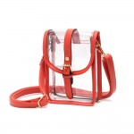Wholesale clear Cross Body Bag Leather Trim Snap Latch Buckle Closure Adjustable