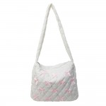 Wholesale quilted Nylon Cross Body Bag Bow Details Full Zipper Closure Lined Bod