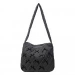Wholesale quilted Nylon Cross Body Bag Bow Details Full Zipper Closure Lined Bod