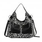Wholesale leopard Print Cross Body Tote Bag Vegan Leather Stud Details Two Exter