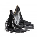 Wholesale clear Crossbody Bag Vegan Leather Trim Fringe Zip Closure Adjustable S
