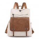 Wholesale vegan Leather Backpack Front Strap Details Full Zip Closure Front Flap