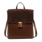 Wholesale vegan Leather Backpack Velvet Flap Metal Magnetic Closure Two Open Poc