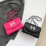 Wholesale vegan Leather Quilted Cross Body Tote Bag Metal Bow Detail Magnetic Sn