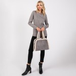 Wholesale faux Suede Cross Body Tote Bag Sherpa Lined Edges Full Zip Closure Lin