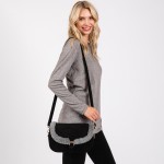 Wholesale velvet Cross Body Bag Sherpa Detail Buckle Closure Magnetic Buckle Clo